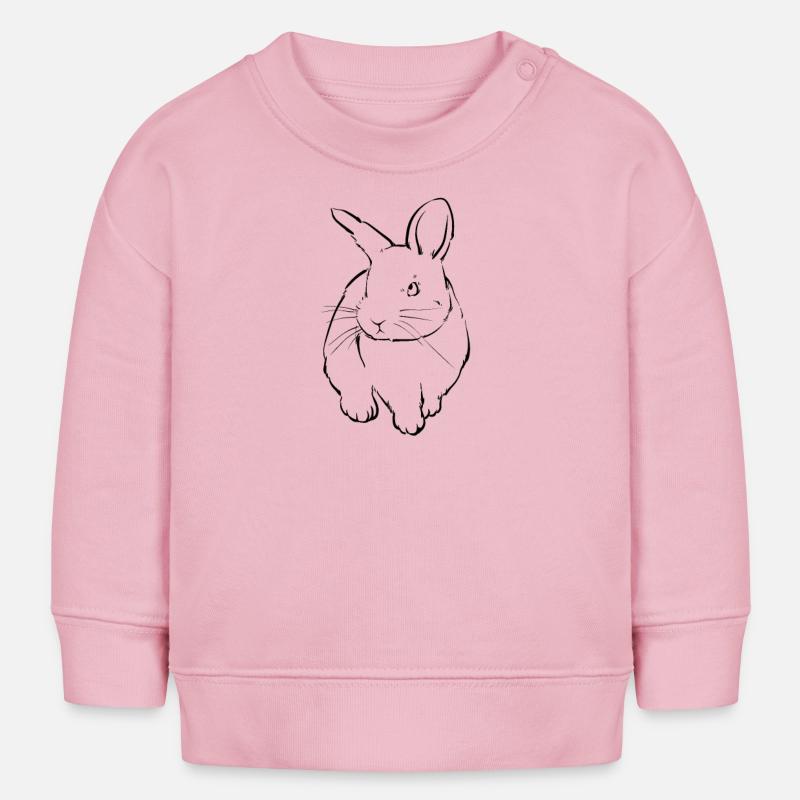 Lapin lapin lapin - Sweat bébé bio Stanley/Stella - rose pâle