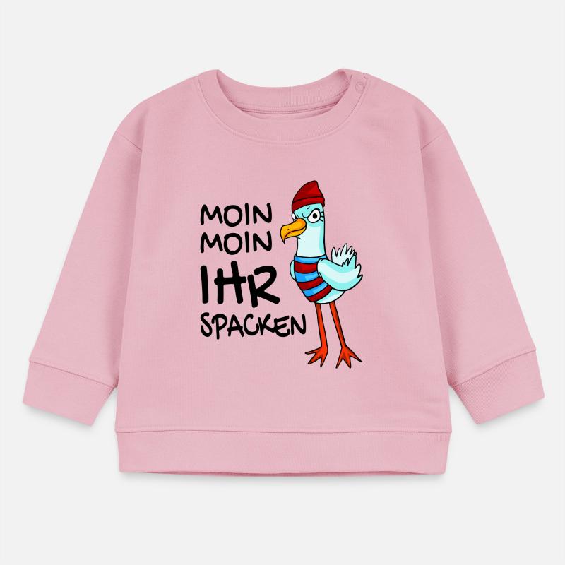 Freche Möwe - Moin Moin Ihr Spacken Baby Organic Sweatshirt Baby Changer von Stanley/Stella