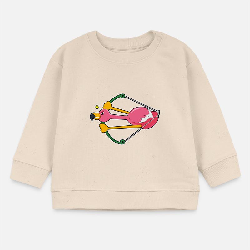 Flamant rose comme une flèche avec arc Sweat bébé bio Stanley/Stella