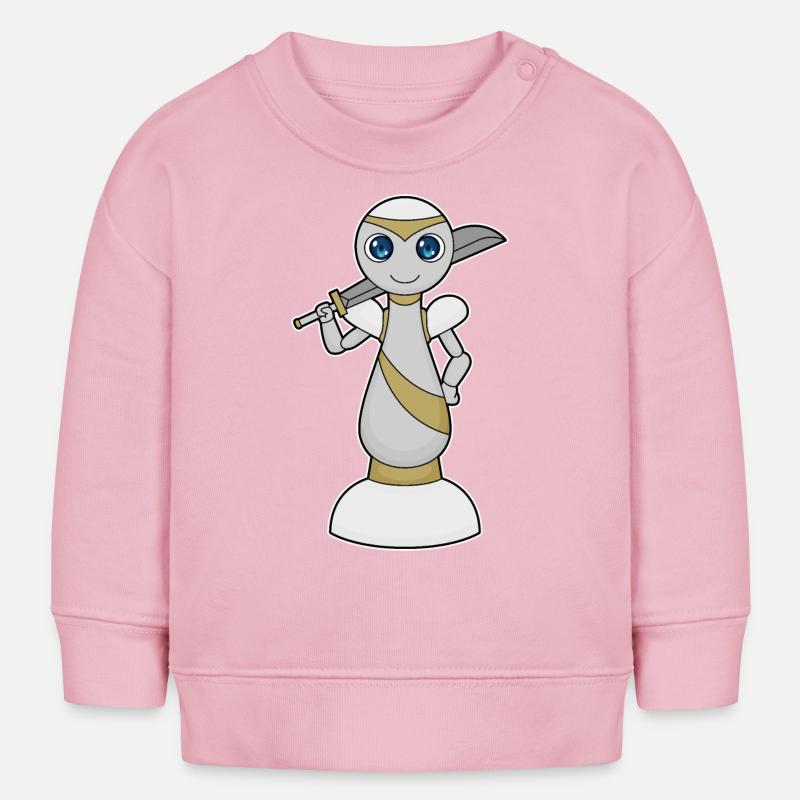 Pièce d’échecs Pion Épée Échecs - Sweat bébé bio Stanley/Stella - rose pâle