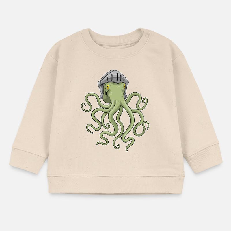 Krake Ritter Helm Baby Organic Sweatshirt Baby Changer von Stanley/Stella