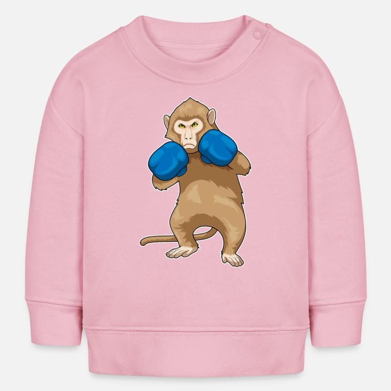 Monkey Boxer Gants de boxe Sport - Sweat bébé bio Stanley/Stella - rose pâle