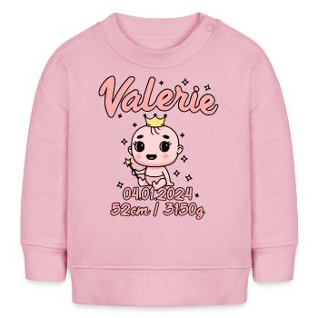 Valerie Baby Motiv - Baby Organic Sweatshirt Baby Changer von Stanley/Stella - Hellrosa - Vorne