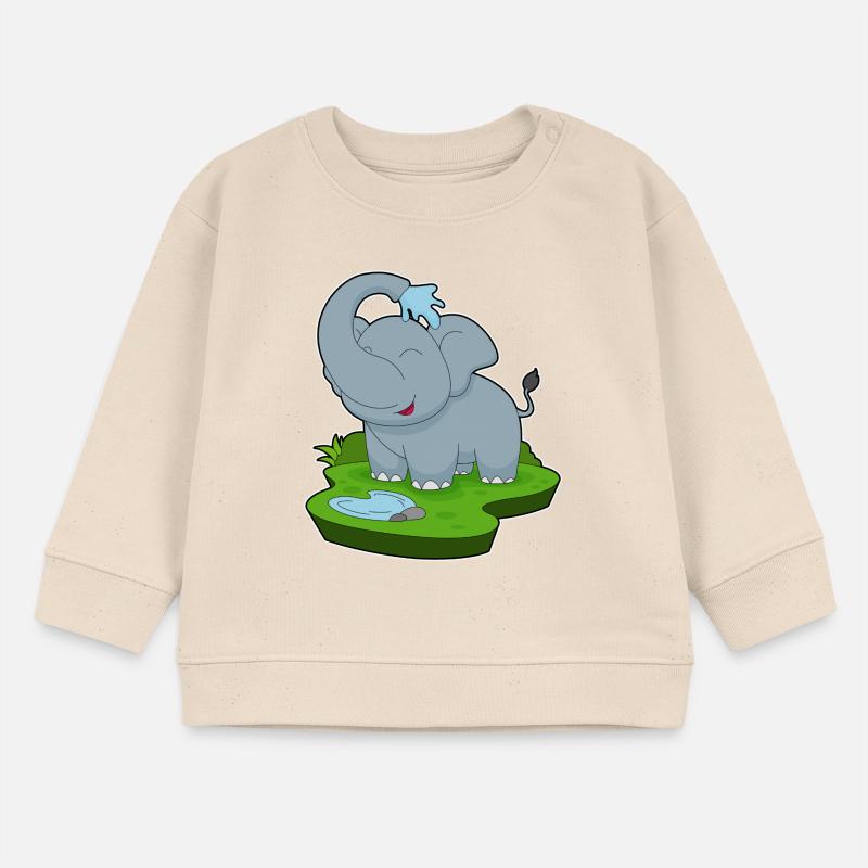 Eau de baignade des éléphants Sweat bébé bio Stanley/Stella