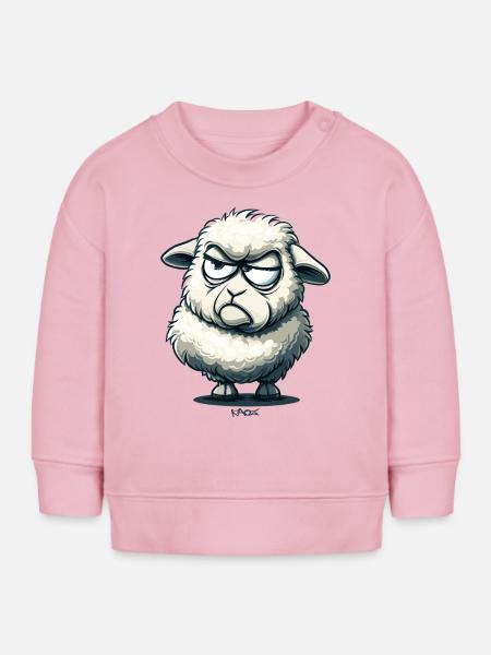 Ein genervtes Cartoon-Schaf - Baby Organic Sweatshirt Baby Changer von Stanley/Stella - Hellrosa