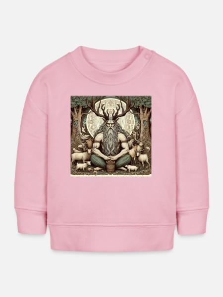 Cernunnos, keltischer Gott - Baby Organic Sweatshirt Baby Changer von Stanley/Stella - Hellrosa