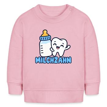 Milchzahn – Süßes Baby & Kinder Zahn Motiv - Baby Organic Sweatshirt Baby Changer von Stanley/Stella - Hellrosa - Vorne