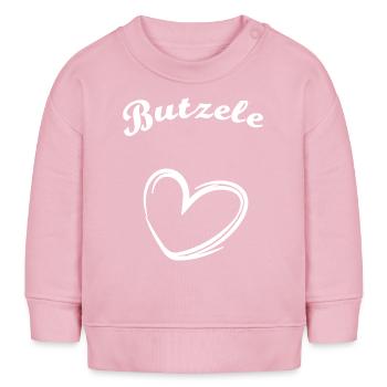 schwäbisches Baby Butzi Butzele - Baby Organic Sweatshirt Baby Changer von Stanley/Stella - Hellrosa - Vorne