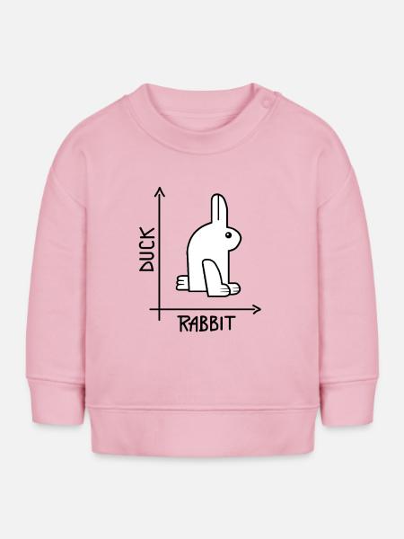 Ente oder Kaninchen Optische Täuschung - Baby Organic Sweatshirt Baby Changer von Stanley/Stella - Hellrosa