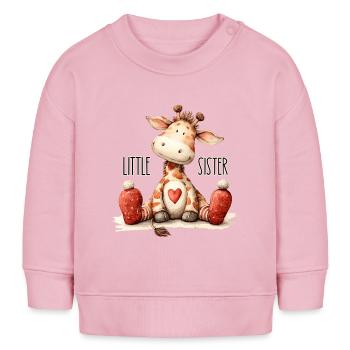 Kleine Schwester Giraffe - Baby Organic Sweatshirt Baby Changer von Stanley/Stella - Hellrosa - Vorne