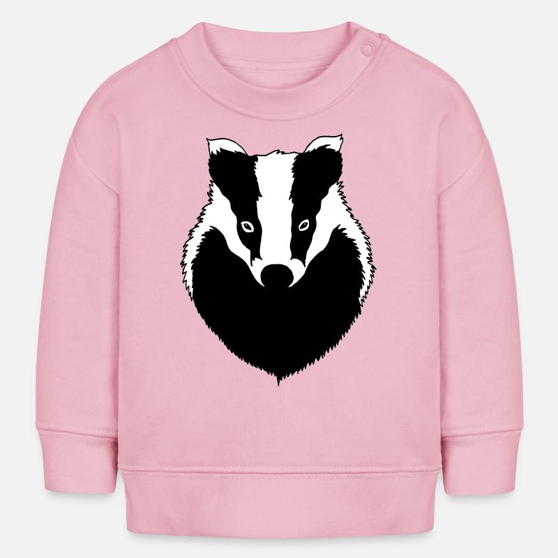 Blaireau - Sweat bébé bio Stanley/Stella - rose pâle