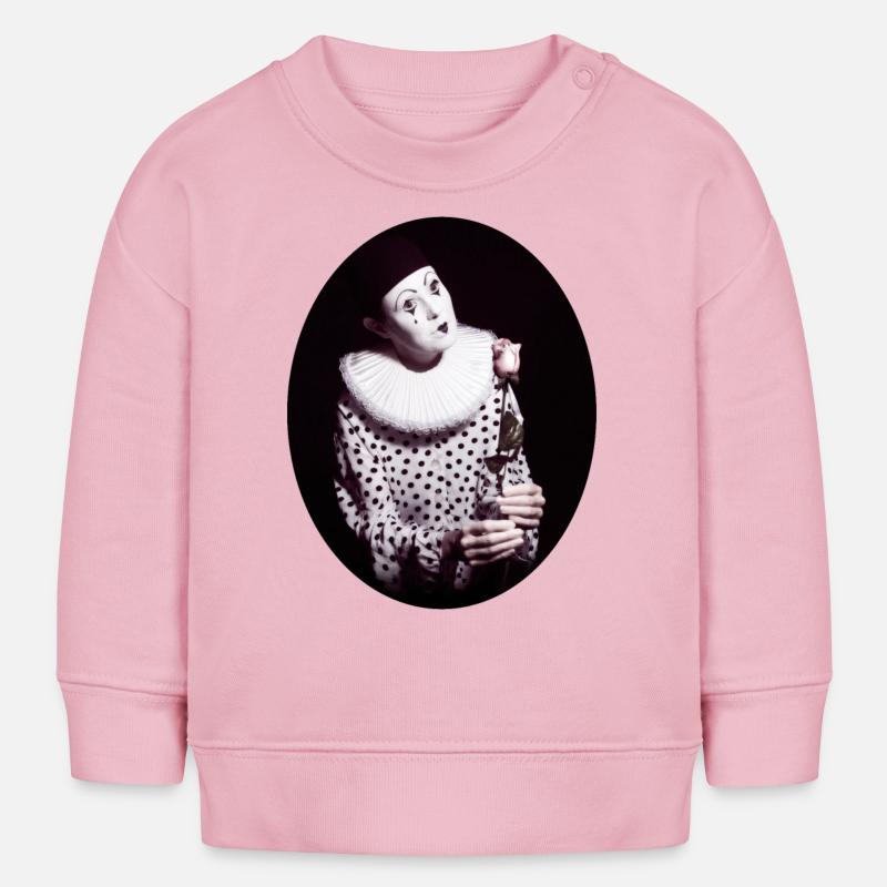 Pierrot with Rose - Baby Sweatshirt by Stanley/Stella - cotton pink