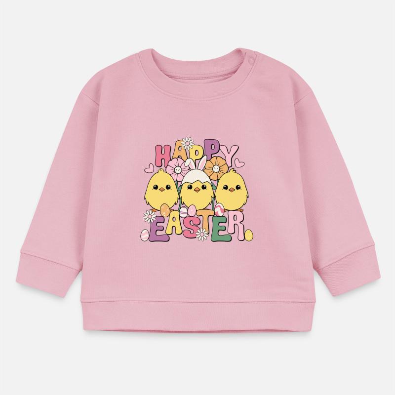 Happy Easter, Happy Easter, Easter Chicks, Easter Eggs Baby Sweatshirt by Stanley/Stella