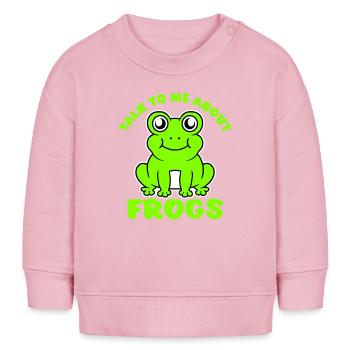 Talk To Me About Frogs Lustig Frosch Liebhaber - Baby Organic Sweatshirt Baby Changer von Stanley/Stella - Hellrosa - Vorne