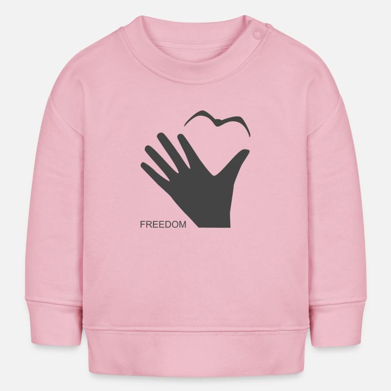 Liberté - Sweat bébé bio Stanley/Stella - rose pâle