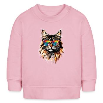 Maine Coon Katze Katzenmama Cat Maine-Coon Katzen - Baby Organic Sweatshirt Baby Changer von Stanley/Stella - Hellrosa - Vorne