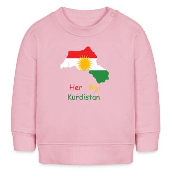 Kurdistan flag with Kurdish sun - Baby Sweatshirt by Stanley/Stella - cotton pink - Front