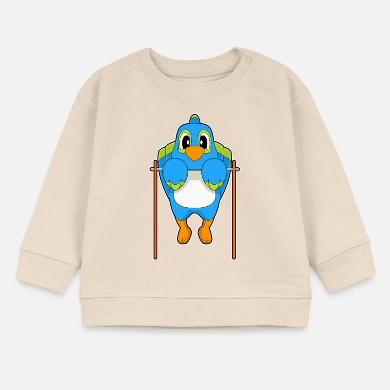 Parrot Bodybuilder Pull-ups Baby Sweatshirt by Stanley/Stella