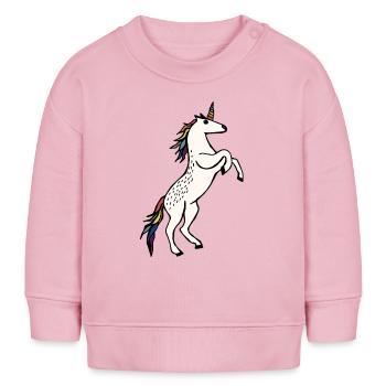 Wildes Einhorn - Baby Organic Sweatshirt Baby Changer von Stanley/Stella - Hellrosa - Vorne