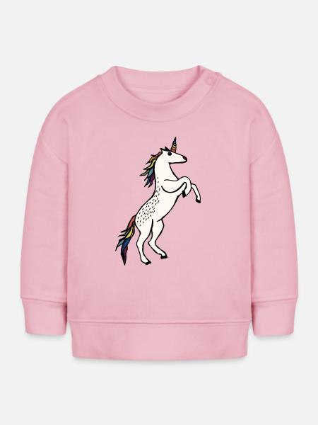Wildes Einhorn - Baby Organic Sweatshirt Baby Changer von Stanley/Stella - Hellrosa