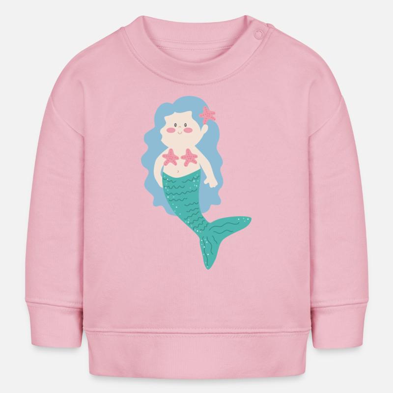 Petite sirène mignonne - Sweat bébé bio Stanley/Stella - rose pâle