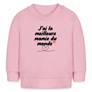 j'ai la meilleure mamie du monde - Sweat bébé bio Stanley/Stella - rose pâle - Devant