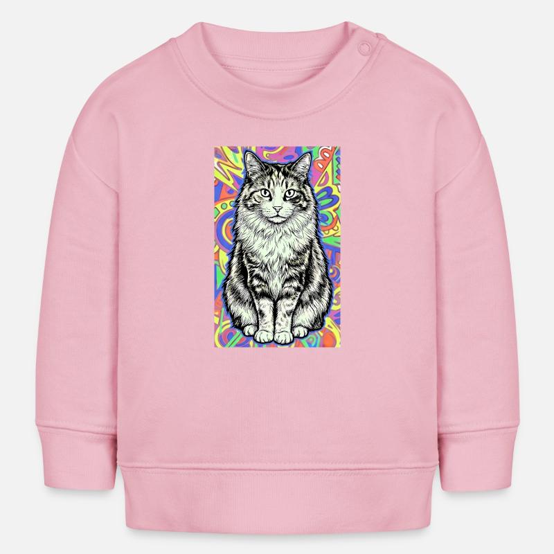 chat - Sweat bébé bio Stanley/Stella - rose pâle
