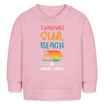 Thailand Urlaub Vibes - Baby Organic Sweatshirt Baby Changer von Stanley/Stella - Hellrosa - Vorne