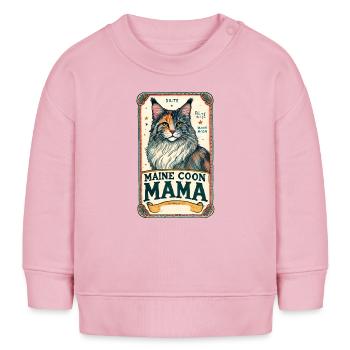 Maine Coon Mama Vintage-Poster - Baby Organic Sweatshirt Baby Changer von Stanley/Stella - Hellrosa - Vorne