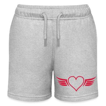 Ailes de cœur - Short de jogging enfant bio Stanley/Stella - gris chiné - Devant