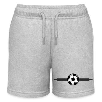 Soccer Ball Icon - Kids Organic Sweat Shorts by Stanley/Stella - heather grey - Front