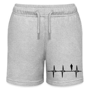 Marathon heartbeat runner - Kids Organic Sweat Shorts by Stanley/Stella - heather grey - Front