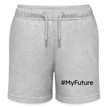 Hashtag My Future Zukunft Klimawandel Geschenk - Kinder Organic Joggingshorts Mini Bolter von Stanley/Stella - Grau meliert - Vorne