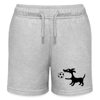 Hund frisst Ball - Kinder Organic Joggingshorts Mini Bolter von Stanley/Stella - Grau meliert - Vorne
