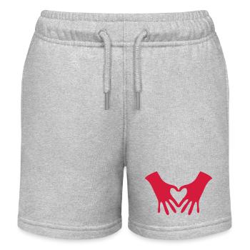 hände herz - Kinder Organic Joggingshorts Mini Bolter von Stanley/Stella - Grau meliert - Vorne