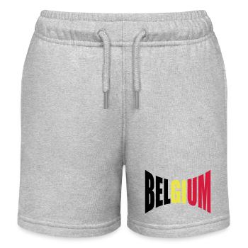 Belgique Belgique Texte Drapeau Cool Football Fan Fun - Short de jogging enfant bio Stanley/Stella - gris chiné - Devant