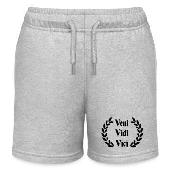 Veni Vidi Vici - Proverbe latin - Short de jogging enfant bio Stanley/Stella - gris chiné - Devant