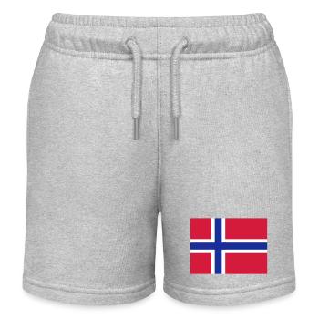 Flagge Norwegens - Kinder Organic Joggingshorts Mini Bolter von Stanley/Stella - Grau meliert - Vorne