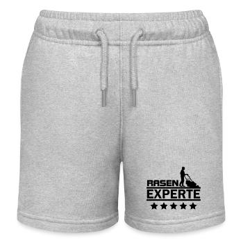 Rasen Experte Platzwart Rasenmähen - Kinder Organic Joggingshorts Mini Bolter von Stanley/Stella - Grau meliert - Vorne