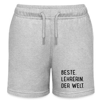 Beste Lehrerin der Welt - Kinder Organic Joggingshorts Mini Bolter von Stanley/Stella - Grau meliert - Vorne