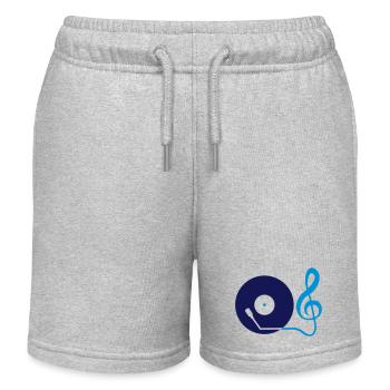 Musik Notenschlüssel Note Mischpult Party Vinyl - Kinder Organic Joggingshorts Mini Bolter von Stanley/Stella - Grau meliert - Vorne