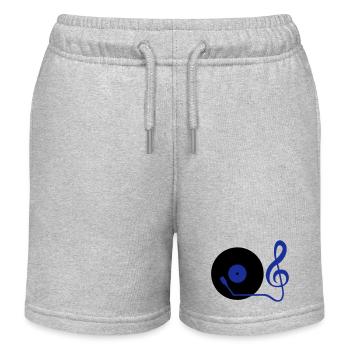 Musik Notenschlüssel Note Mischpult Party Vinyl - Kinder Organic Joggingshorts Mini Bolter von Stanley/Stella - Grau meliert - Vorne