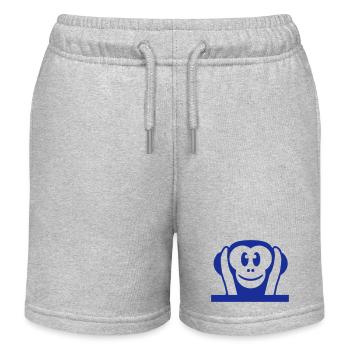 3 Weise Affen Nichts Hören Taub Hält Ohren Zu Affe - Kinder Organic Joggingshorts Mini Bolter von Stanley/Stella - Grau meliert - Vorne