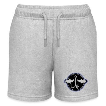 Fish Fishing Fishing Hooks - Kids Organic Sweat Shorts by Stanley/Stella - heather grey - Front