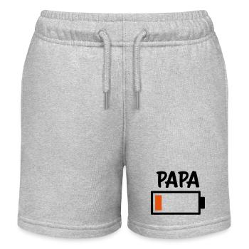 Dad - Battery empty - Kids Organic Sweat Shorts by Stanley/Stella - heather grey - Front
