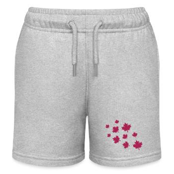 Maple Leaves - Kids Organic Sweat Shorts by Stanley/Stella - heather grey - Front