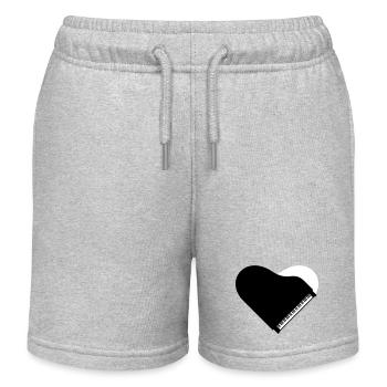J’aime piano piano coeur instrument de musique amour - Short de jogging enfant bio Stanley/Stella - gris chiné - Devant