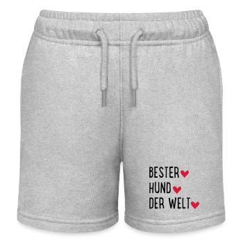 Hund - Kinder Organic Joggingshorts Mini Bolter von Stanley/Stella - Grau meliert - Vorne
