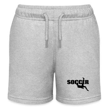 Football Sports Overhead kick - Kids Organic Sweat Shorts by Stanley/Stella - heather grey - Front