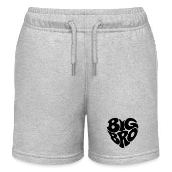 Big Bro - Herz Form - Herzform - Großer Bruder - Kinder Organic Joggingshorts Mini Bolter von Stanley/Stella - Grau meliert - Vorne